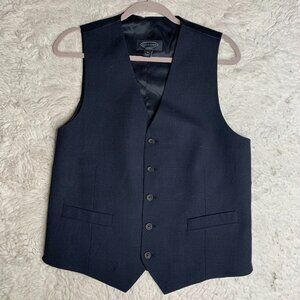 Pronto Uomo platinum Blue Suit Vest Waist Coat Men Size Medium 100% Wool